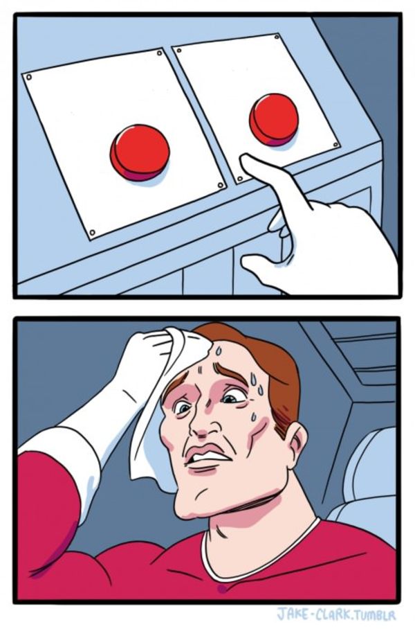 Two Buttons meme about UKLASH
